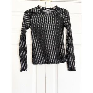 Intimately Free People Black Semi Sheer Long Sleeve Top